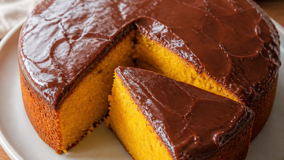 Bolo de Cenoura com Cobertura de Chocolate que Quebra ao Cortar