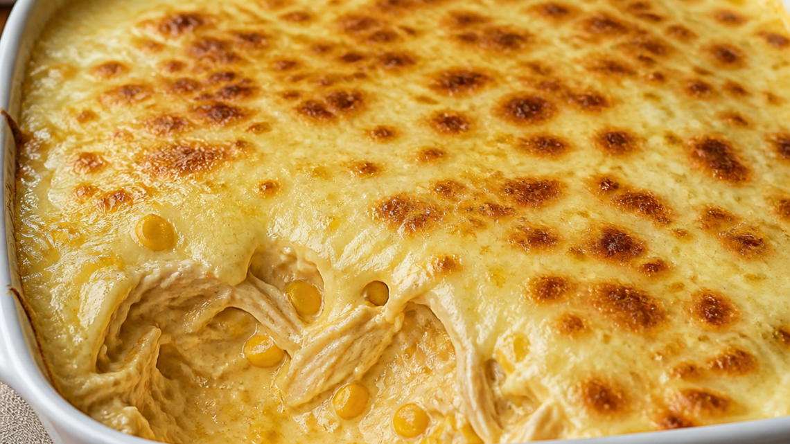 Fricassê de Frango Cremoso com Milho e Cobertura Gratinada