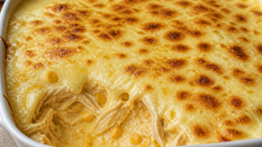 Fricassê de Frango Cremoso com Milho e Cobertura Gratinada