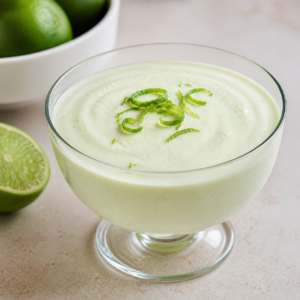 mousse de limão com iogurte natural, firme e aerada sem gelatina pronto para servir